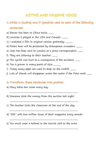 Active and passive voice review