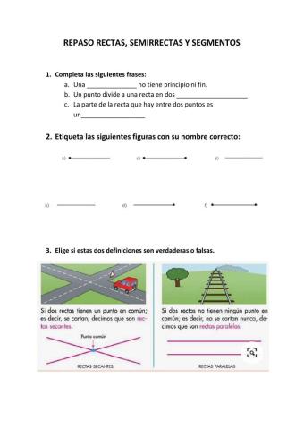 Repaso de recta, semirrecta y segmento