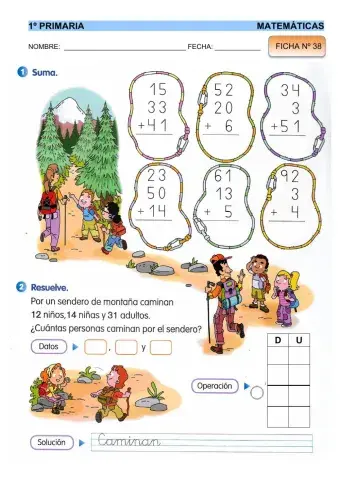 Matemáticas 1º - ficha 38