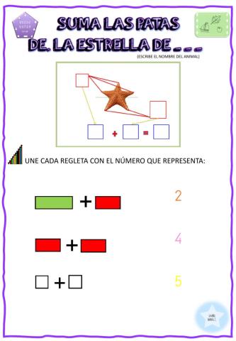Suma las patas de la estrella de mar