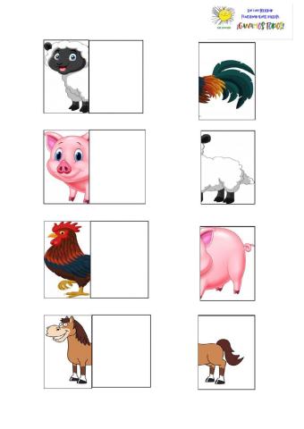 Animales de la granja: puzzle