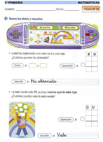Matemáticas 1º - ficha 39