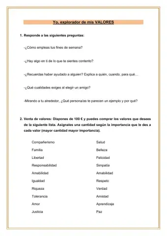 Yo, explorador de valores