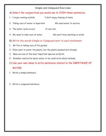 Simple and Compound sentences