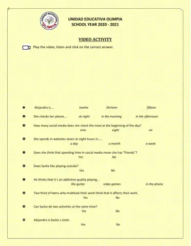 -A day in teens digital life- Video Activity