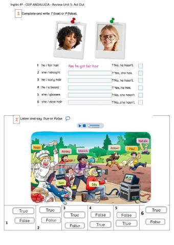 Have - has + physical description