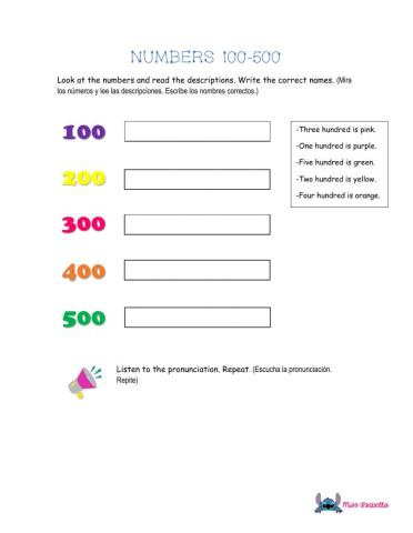 Numbers 100-500