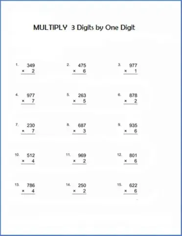 Multiply 3 digits by one digit