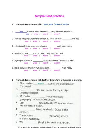 Simple Past practice