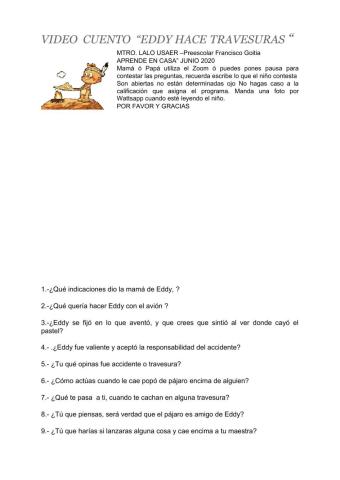 Vídeo Cuento Comprensión Lectora de Valores Junio Lalo USAER 