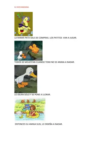 Cuento: el pato miedoso