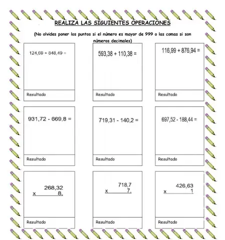 Operaciones decimales