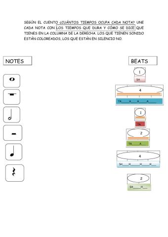 Notes and beats with colour