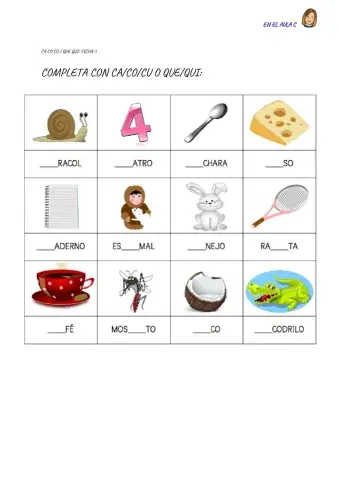 Ca co cu que qui: ficha 1
