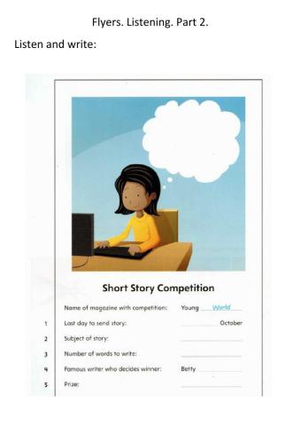 Flyers Listening Part 2  (mini trainer)