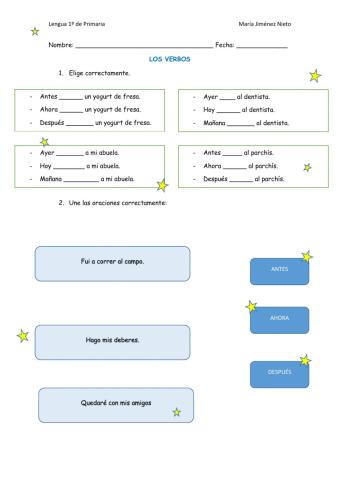Los verbos: antes, ahora, depués