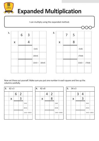 Expanded multiplication