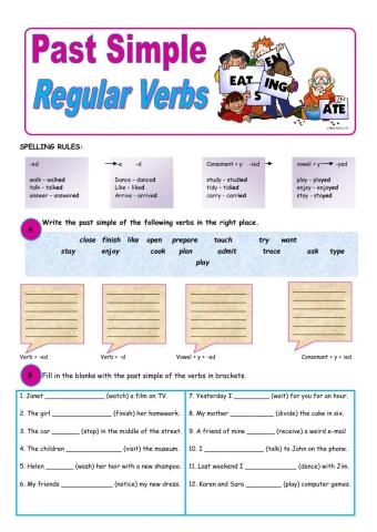 Past simple regular verbs