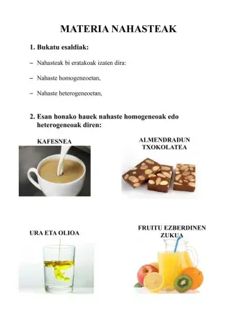 Materiaren nahasteak