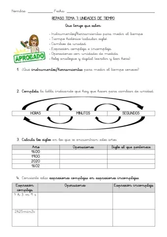 Repaso Tema 7: tiempo