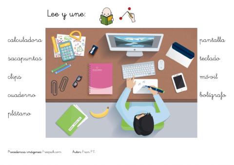 Sílabas inversas y trabadas: escritorio