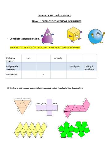 Tema 12- cuerpos geométricos. volúmenes. csjf