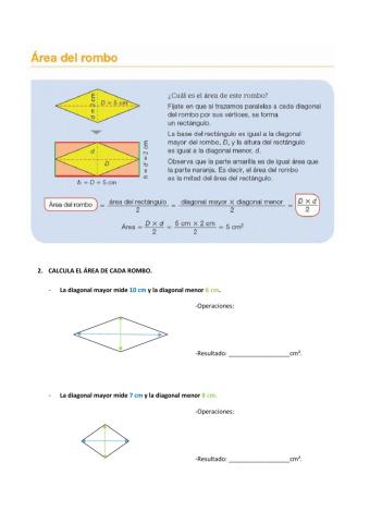 Área del rombo