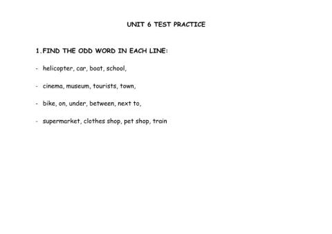 Unit 6 Practice for TEST