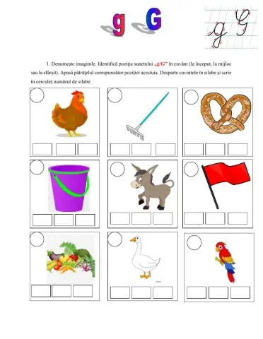 Sunetul si litera g-G