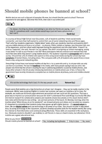 Reading: Technology: mobile phones