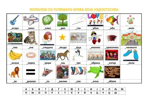 Пополни со големата буква која недостасува