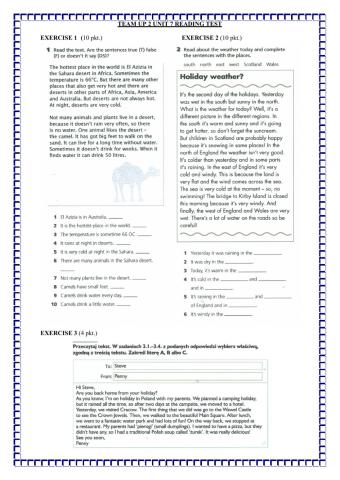 Team up plus 2 unit 7 reading test