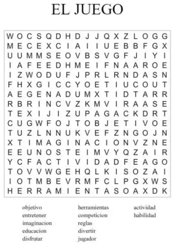 Sopa de letras El juego