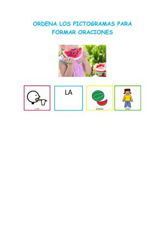 Oraciones con pictogramas