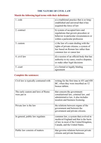 The Nature of Civil Law