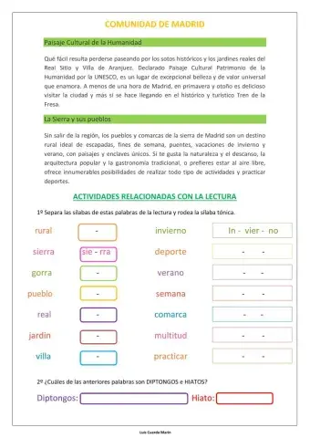 Separación de silabas