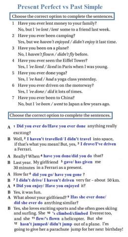 Present Perfect vs Past Simple