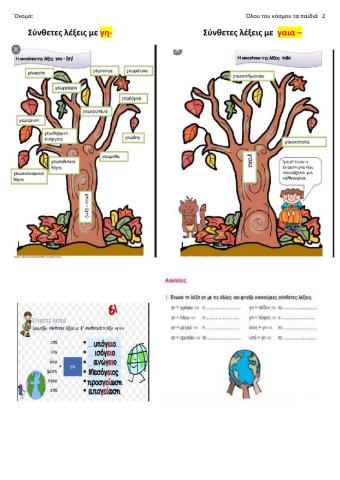 Σύνθετες με γη- και γαια-