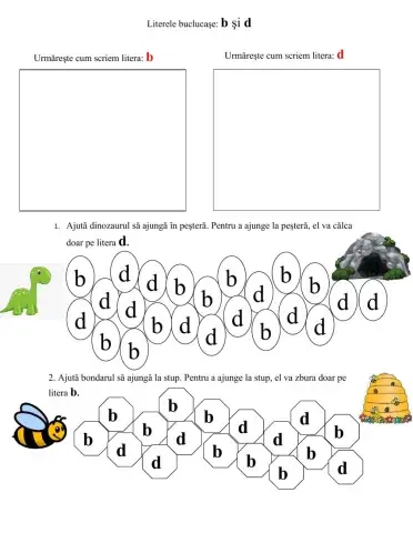 Literele buclucaşe: B şi D