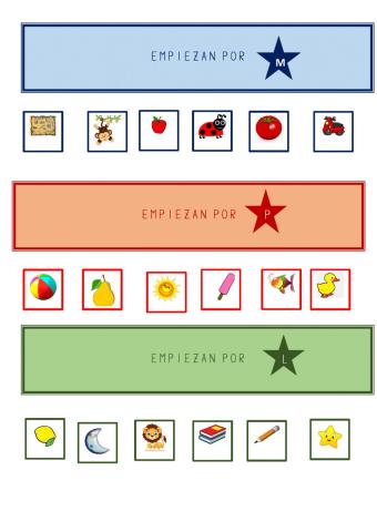 Empieza por l, m y p