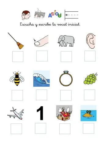 Escribe la vocal inicial