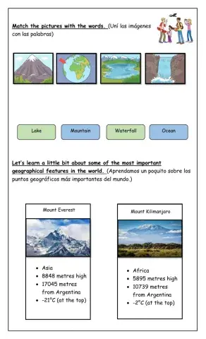 Geographical Features - EXTRA 4th Form