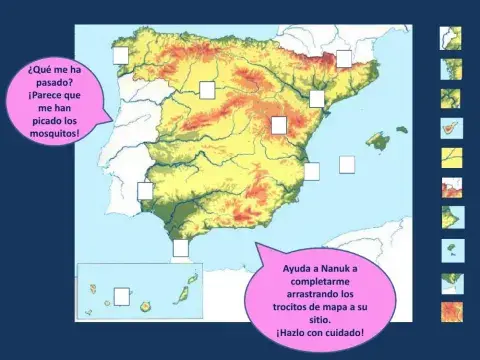 España - identificar elementos del mapa físico