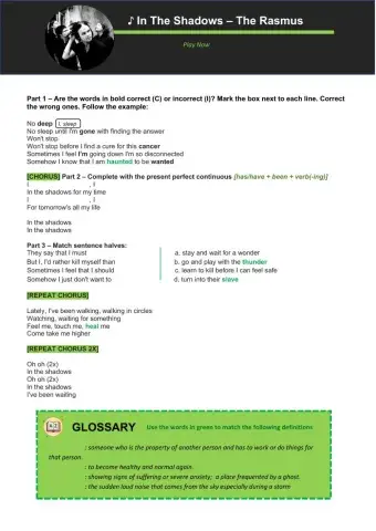 Present Perfect Continuous with The Rasmus