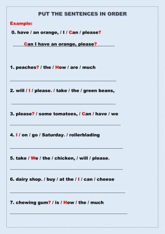 Write the sentences in order
