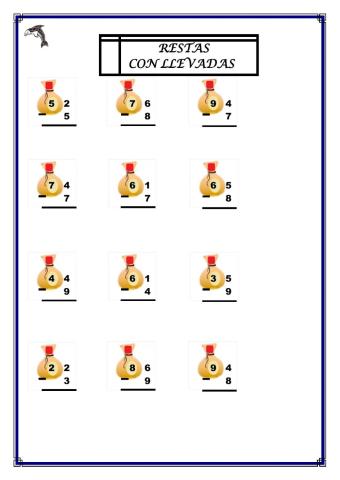 Restas con llevadas 3