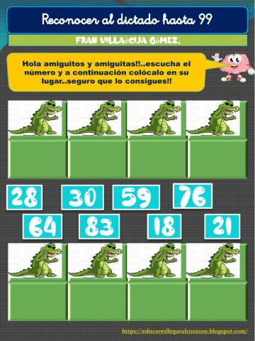 Escucha al dictado números hasta 99