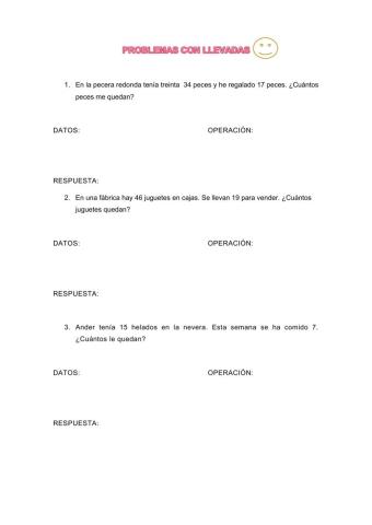 Problemas con llevadas