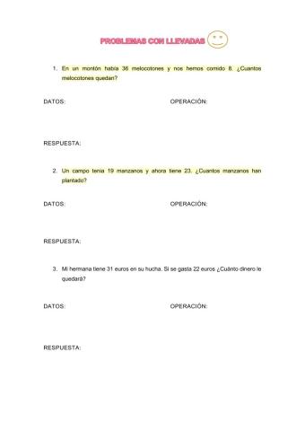 Problemas con llevadas