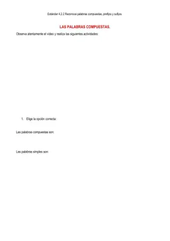 Palabras compuestas, prefijos y sufijos